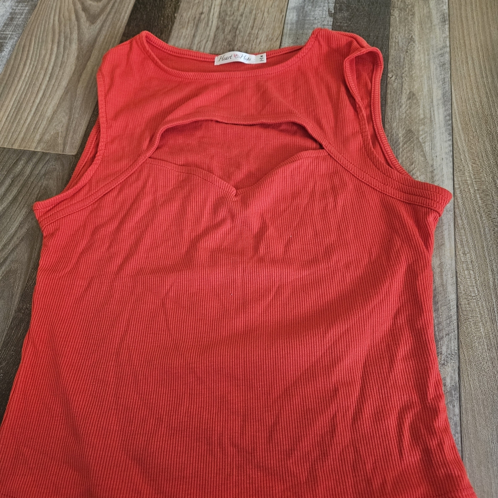 Heart Hips Vibrant Red Cutout Tank Top
